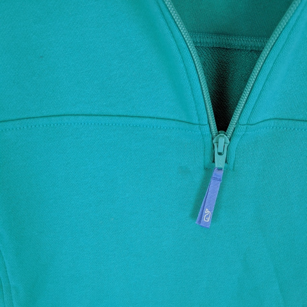 Vineyard Vines | Teal White Quarter Zip Top - E76 - Picture 3 of 8